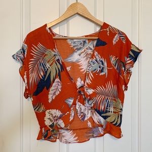 Sage the Label crop top with front tie